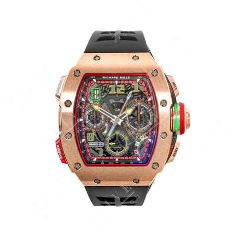 richard mille de 45 mm rm65-01 en or rose|richard mille chronograph.